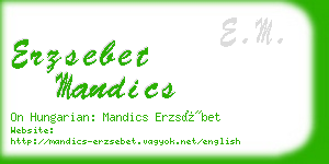 erzsebet mandics business card